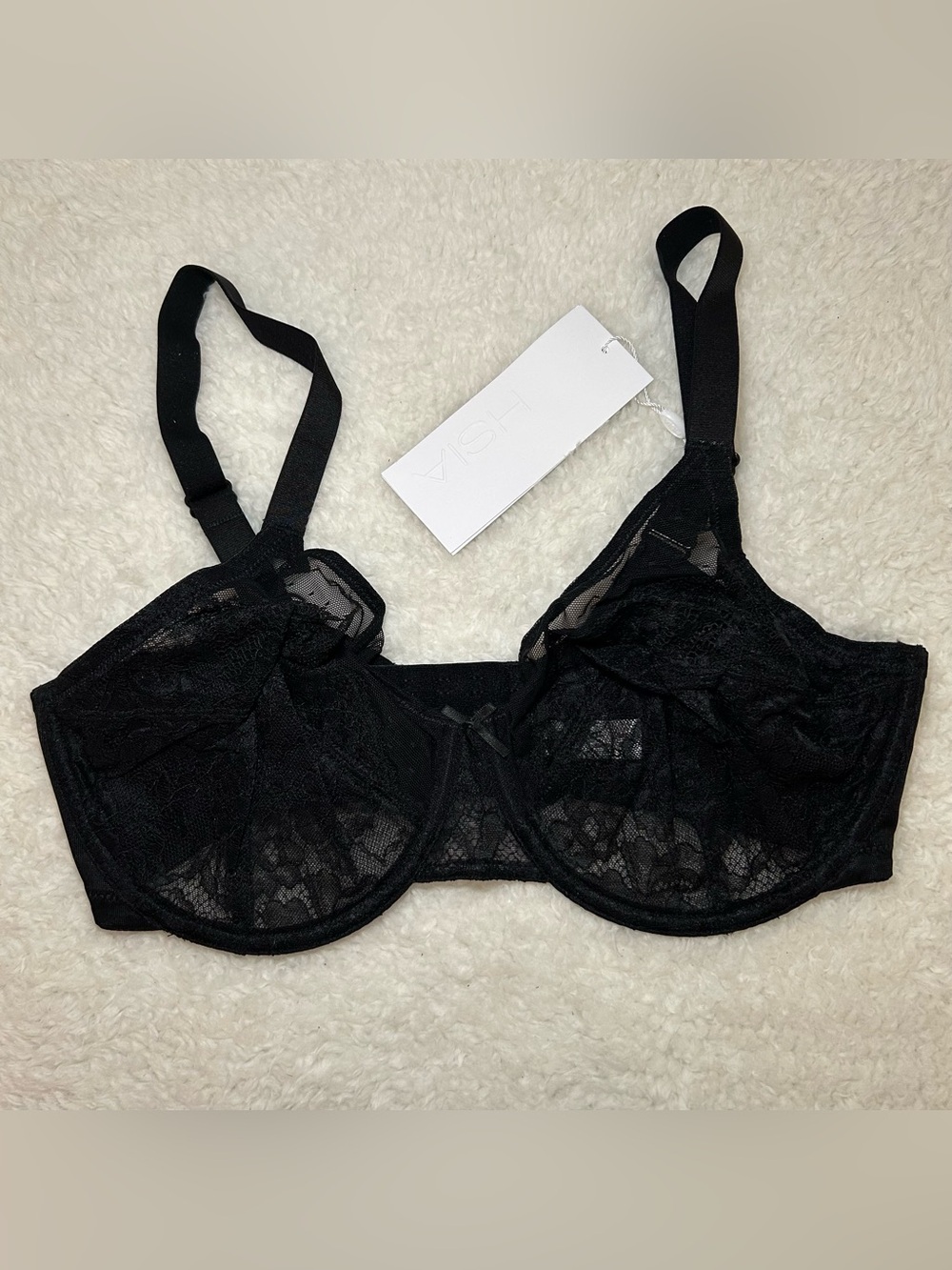 HSIA Enchanted Unlined Lace Underwire Bra 34DD NEW